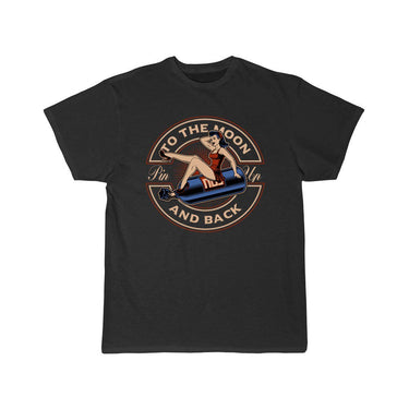 Old School Hot Rod To the Moon & Back Retro Pin T-Shirt THE AV8R